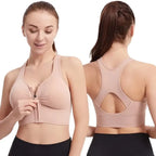 Women's sports bra front zipper design THRIXINE