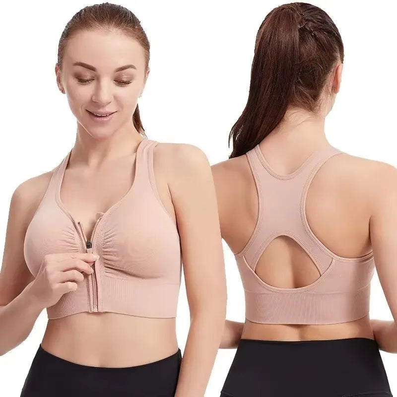 ZipFit Women's Sport Bra - Fashionable Yoga & Gym Top THRIXINE