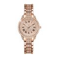 Women's Rose Gold Crystal Bracelet Watch Quartz Luxury