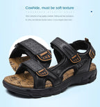 Outdoor Wading Summer Sandals For Men Anti Slip Cool Leather Slides With Arch Support and Massage Plus Size Beach Sandalias Lootquake LLC