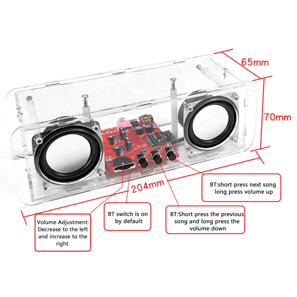 DIY Bluetooth Speaker Kit Soldering Project USB Mini Home Stereo Sound Amplifier DIY Electronic Kits for Soldering Practice Lootquake LLC