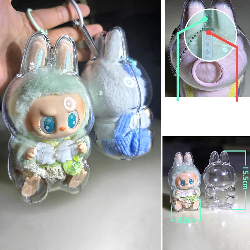 LABUBU Have A Seat Transparent Case Labubu Plastic Case Backpack Charms Lootquake LLC