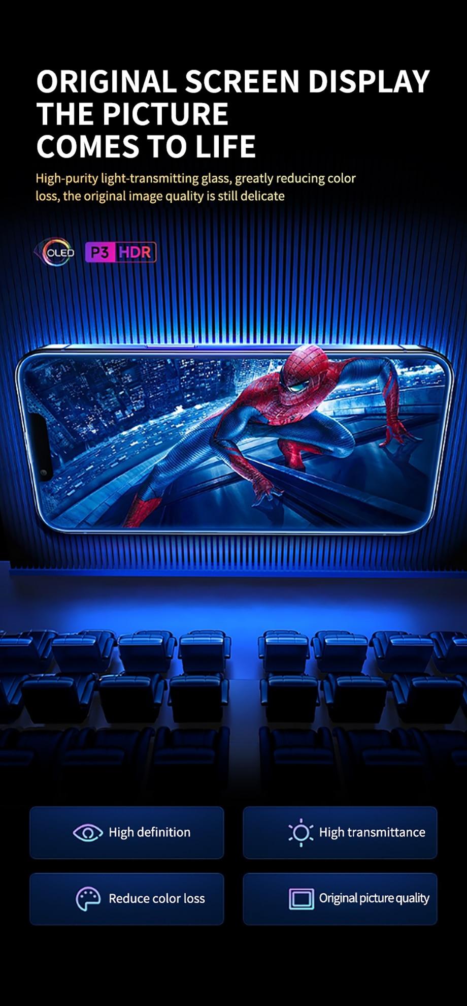 8K HD Anti Peeping Luxury Fast Install Full Cover Glass Screen Protector For iPhone 14 13 12 11 PRO MAX MINI X XS 9H Hardness Tempered Glass Scratchproof Shatterproof Bubble Free Screen Protector For iPhone Stevvex