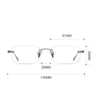 New Fashion Photochromic Myopia Glasses Vintage Rimless Square Women Men Anti Blue Light UV Sunglasses Optical Diopter Eyewear