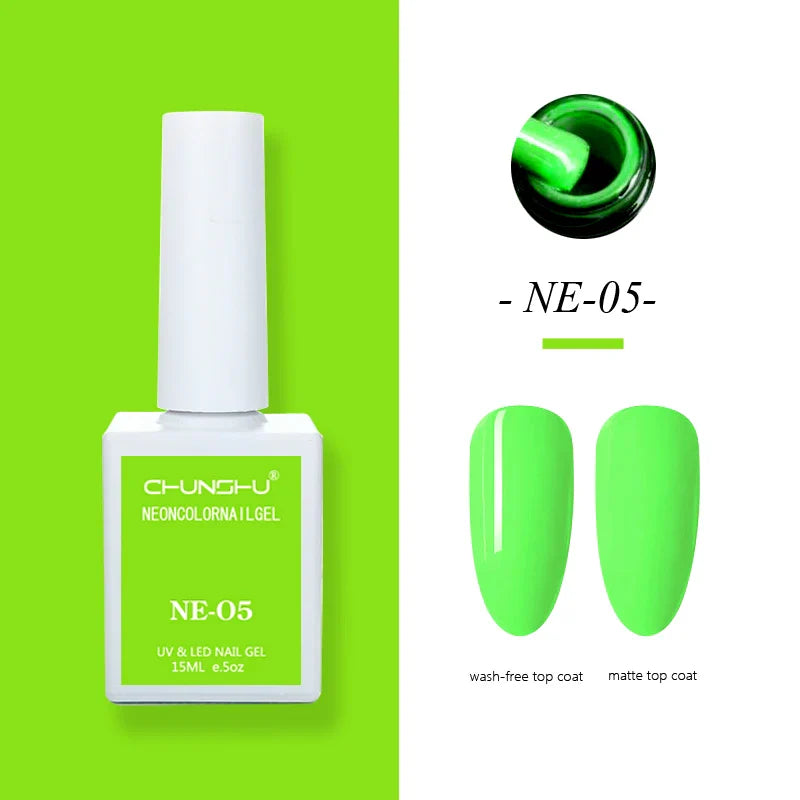 CHUNSHU 15ml Fluorescence Gel Nail Polish Semi Permanent UV/LED Nail Gel Long Lasting Varnish For Nails Art Manicures Soak Off Lootquake LLC