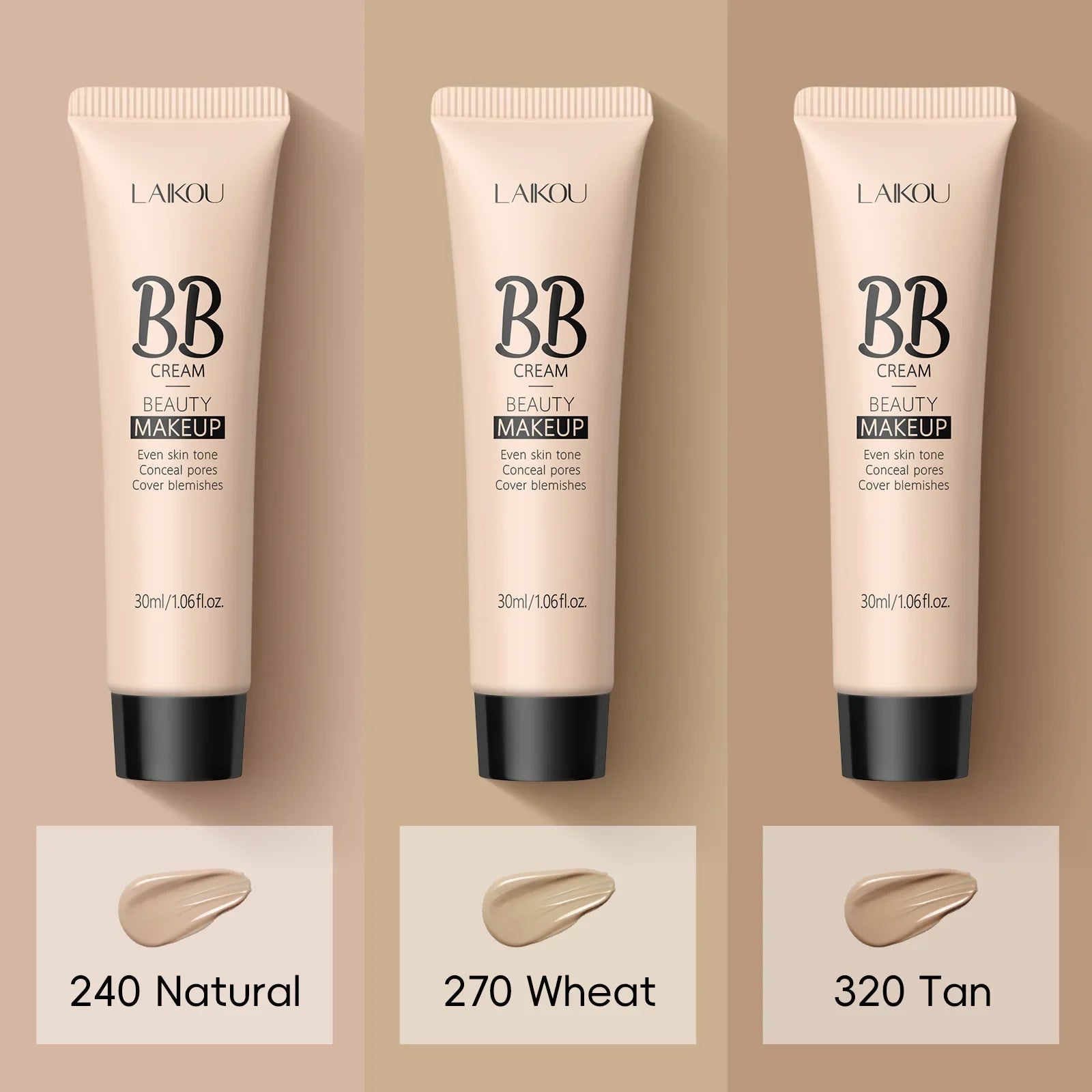 Natural Finish Foundation Cream 30ml Lightweight BB Cover Dark Circles Pores Oil Free Long Lasting Makeup Base Lootquake LLC