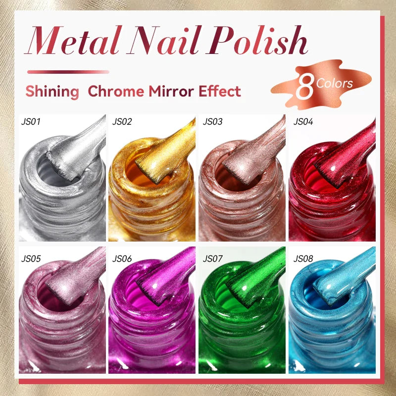 LILYCUTE 7ML Super Bright Gold Metallic Nail Polish No Need Lamp Quick Dry French Style Glass Bottle Manicure Nail Art Varnish Lootquake LLC