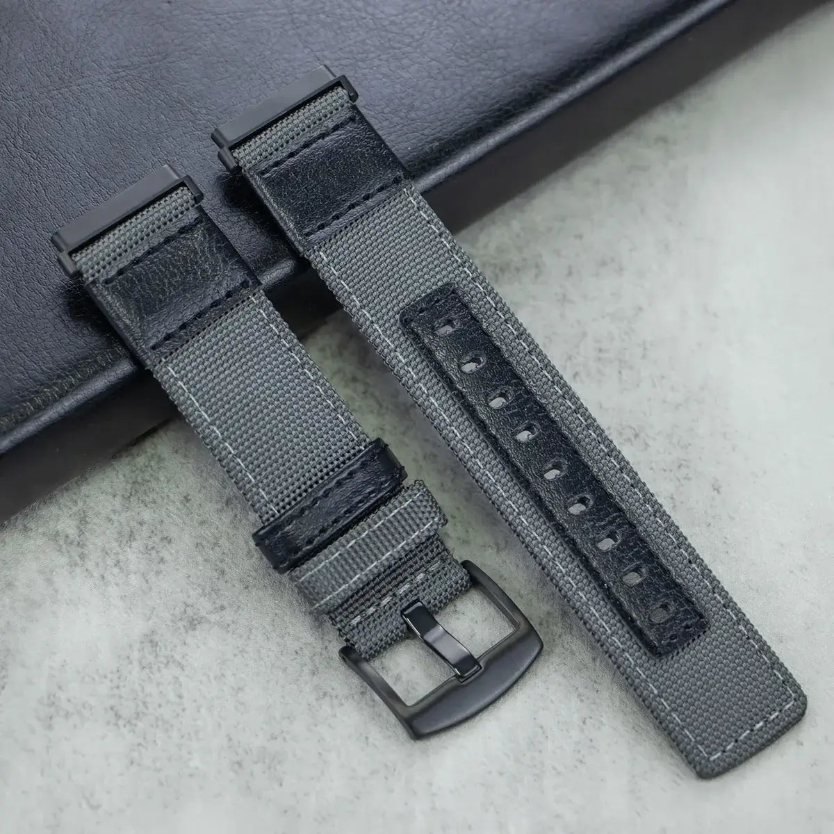 Fitbit Versa & Sense Nylon Leather Band - Versatile Style - SJB-DIAMOND ELITES