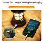 Retro Lamp Portable Camping Lantern USB Recharge Camping Tent Travel Light Vintage Outdoor Lighting Camping Equipment Flashlight