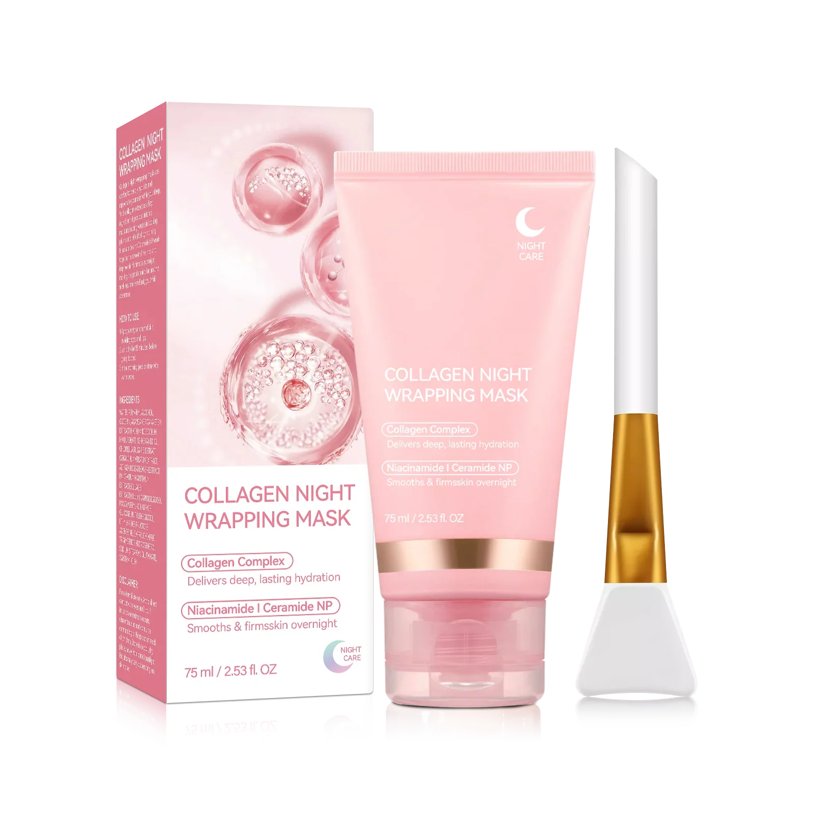 Collagen Night Wrapping MaskReduces Sagging & Dullness Hydrolyzed  Elasticity Hydration Skin Care for All Skin Types Lootquake LLC