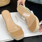 2025 Platform Ladies Wedges Slides Slippers Shoes Female Pumps Shoes Fashion Transparent Footwear Women Wedges Slippers Big Size Lootquake LLC