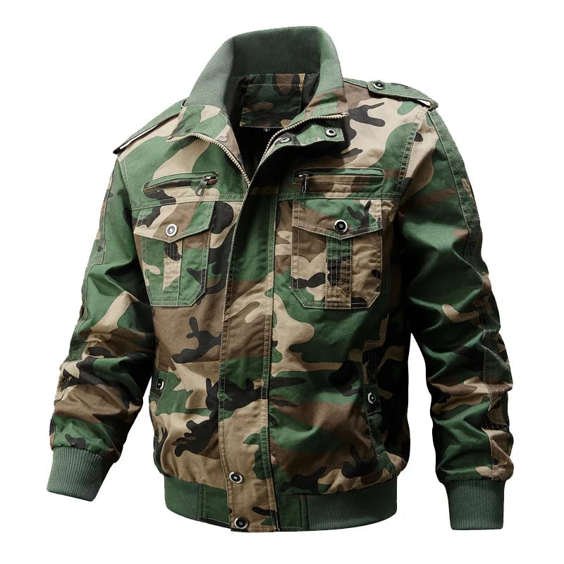 New Workwear Pilot Spring Autumn Coats Men's Jackets Military Tactical Multi Pocket Tops Men's Clothing