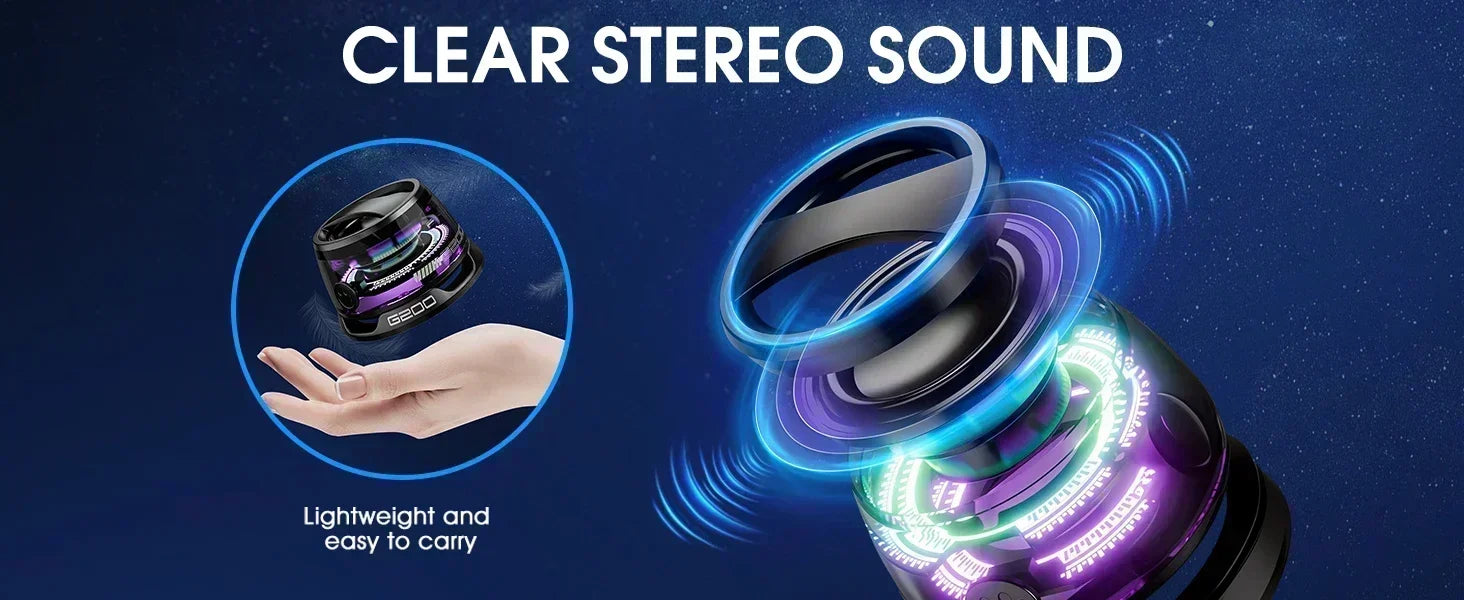 Wireless Bluetooth Speaker with RGB Lights, Stereo Sound & Phone Stand - Portable Mini Travel Speaker for iPhone & Android Lootquake LLC