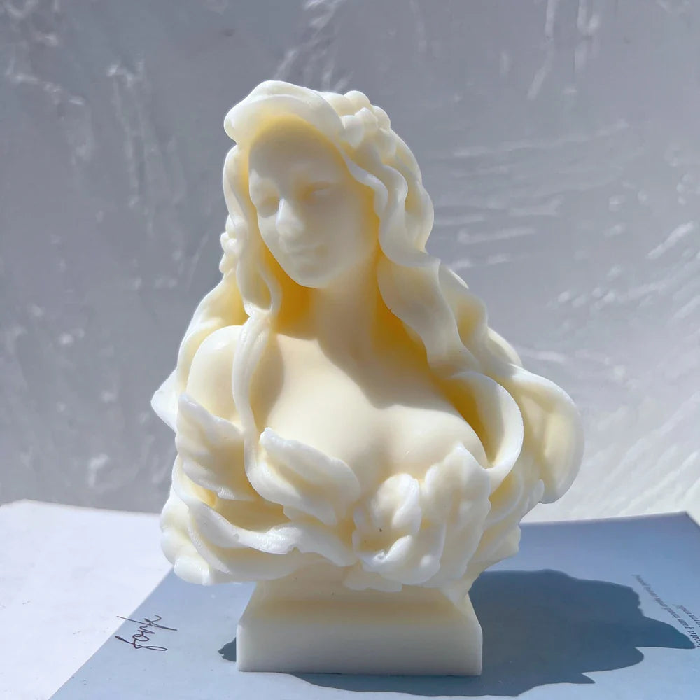 Beautiful Lady Statue Candle Mold Goddess Female Bust Silicone Molds Greek Art Woman Sculpture Soy Wax Tool Lootquake LLC