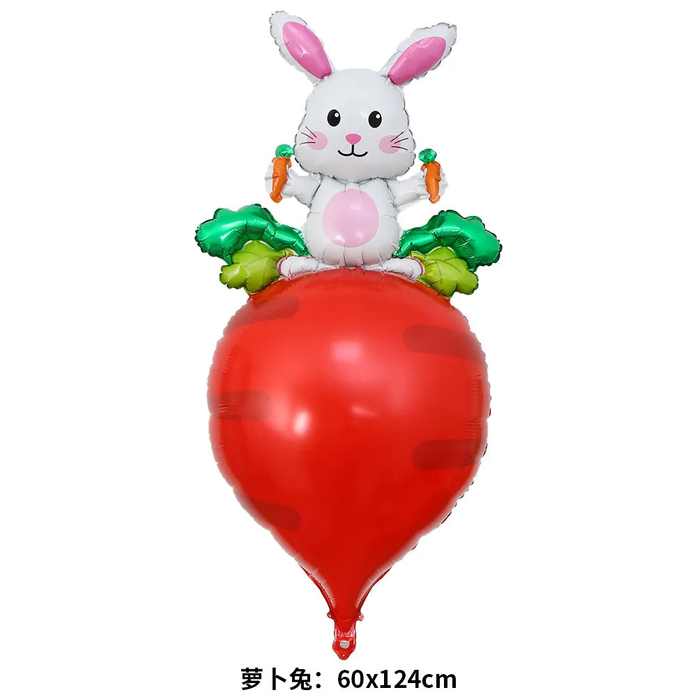 Easter Bunny Inflatables Balloon Decorations Standing Carrot Balloons Cute Carrot Rabbit Happy Easter Party Birthday Decorations Lootquake LLC