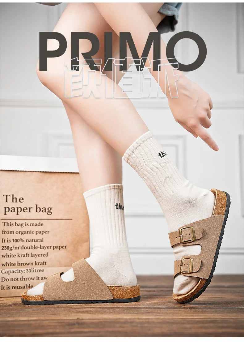 Brand Men Women Sandals Summer Designer Couple Cork Clogs Sandals Luxury Classic Unisex Mules Beach Slide With Adjustable Buckle Lootquake LLC