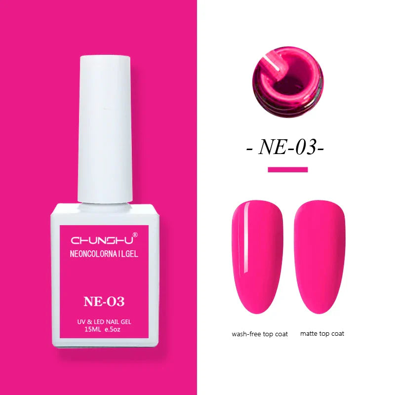 CHUNSHU 15ml Fluorescence Gel Nail Polish Semi Permanent UV/LED Nail Gel Long Lasting Varnish For Nails Art Manicures Soak Off Lootquake LLC