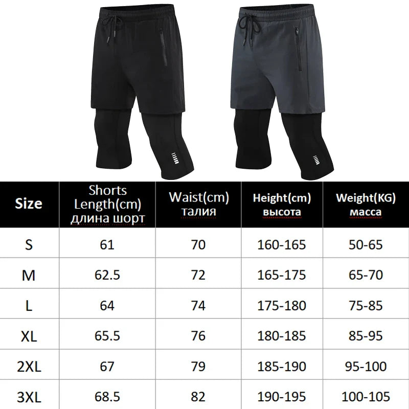 Men's 2-in-1 Compression Running Shorts