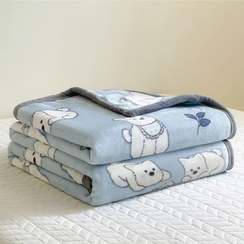 Warm Plush Blanket Comfortable 2024 New Winter Blanket Cartoon Four Season Flannel Soft Bed Cover Office Napping Blanket Lootquake LLC