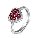 2025 New European and American Peach Heart Ring Women's Personalized Love Shaped Zircon Inlaid Diamond Fashion Jewelry Wholesale