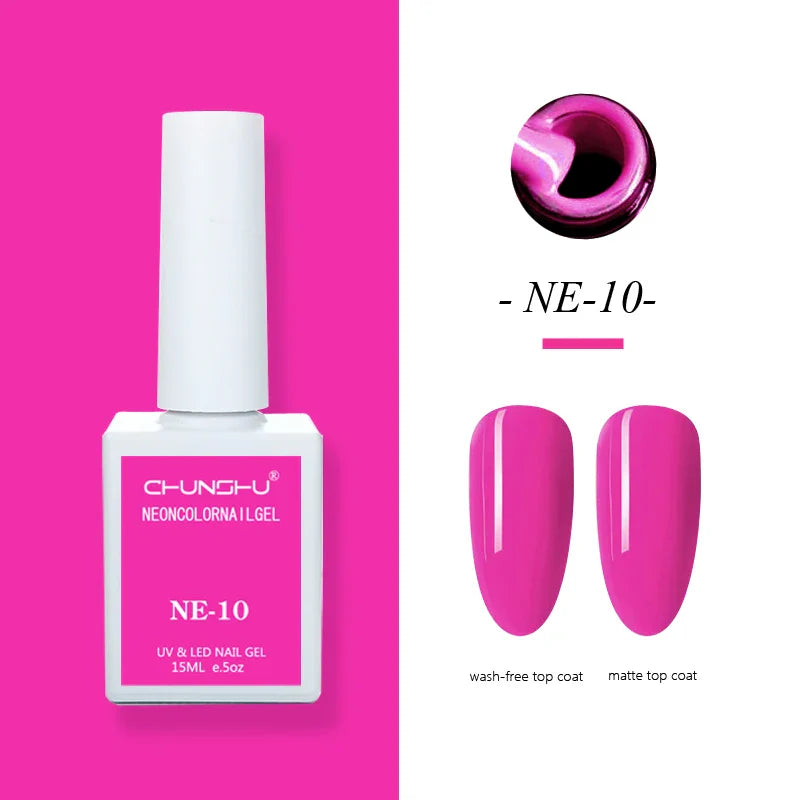 CHUNSHU 15ml Fluorescence Gel Nail Polish Semi Permanent UV/LED Nail Gel Long Lasting Varnish For Nails Art Manicures Soak Off Lootquake LLC