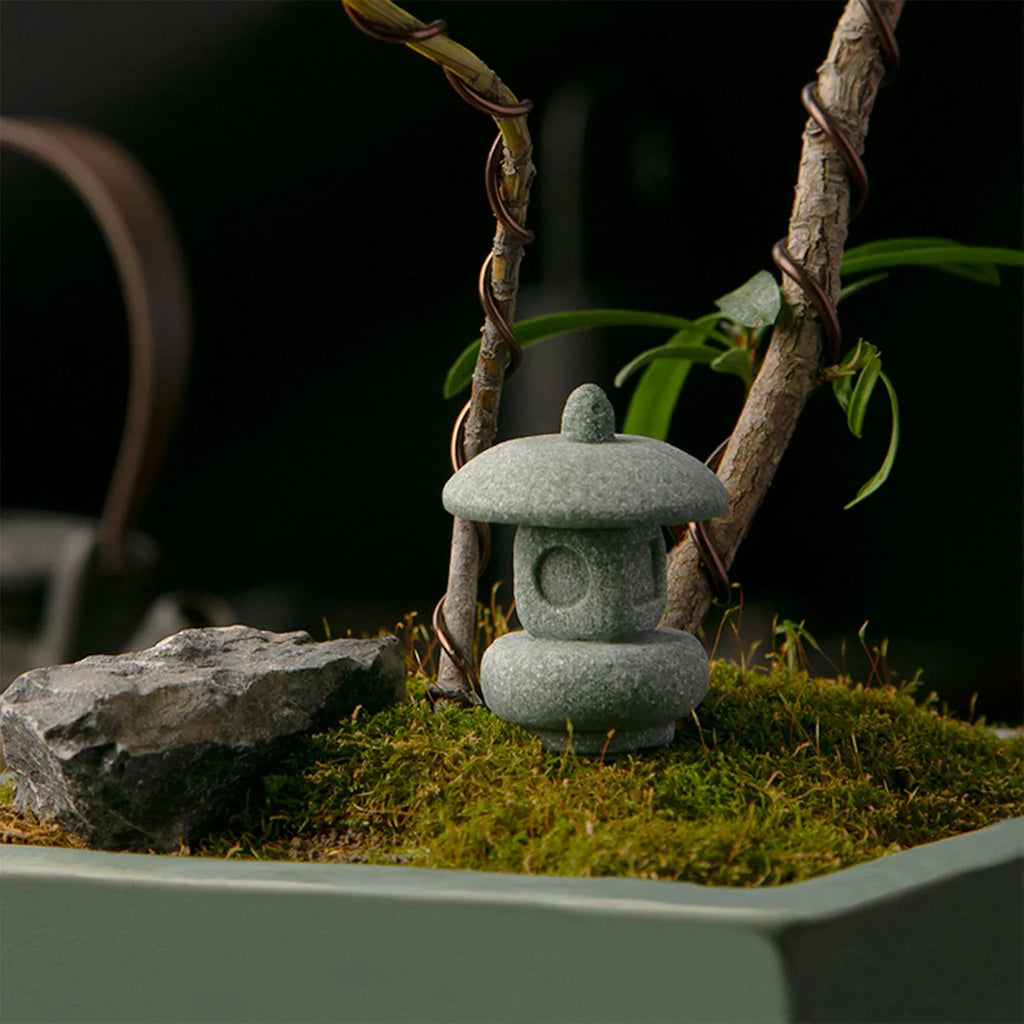 Chinese Pagoda Statue Miniature Sandstone Sculpture Asian Decor for Outdoor Car  Landscape Decor Lootquake LLC