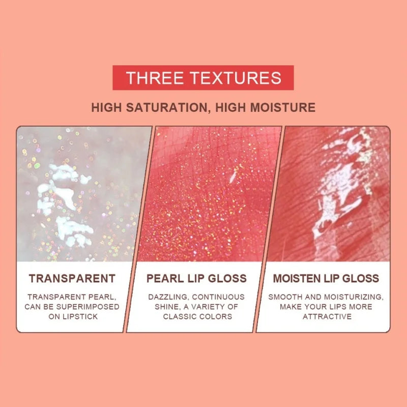Pearlescent Liquid Lipstick Set 10pcs Waterproof Long Wearing Lip Gloss Shiny Moisturizing Non Fade Mini Lip Glaze makeup