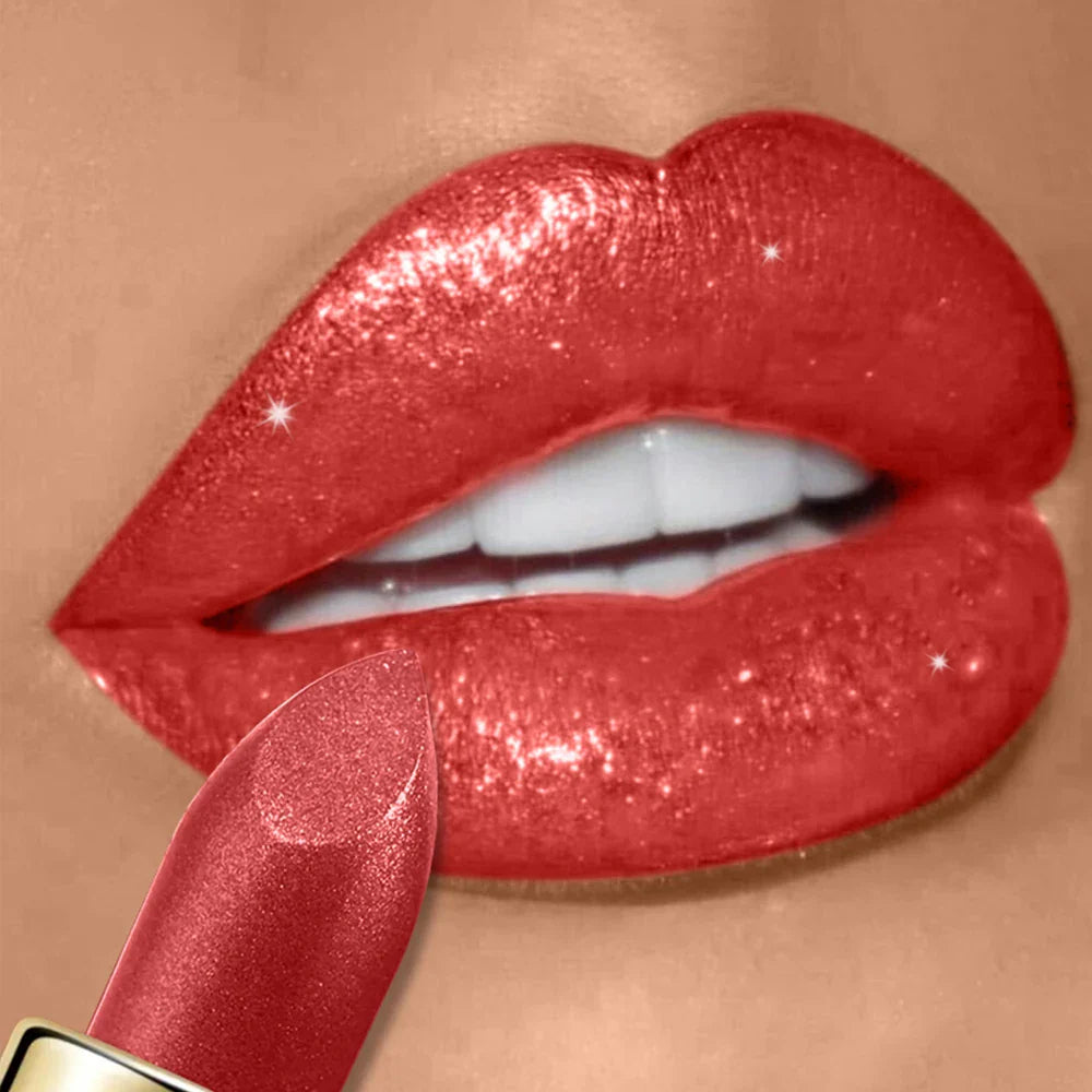 Diamond Shimmer Lipstick Lip Gloss High Pigmented Long Lasting 10 Colors Glitter Lipgloss Lips Makeup Cosmetics Sexy Make Up Lootquake LLC