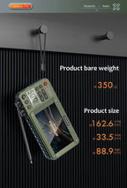 SANSUI Wireless Bluetooth Speakers Home Full-band Radio LED HD Video Player Portable MP4 Walkman Built-in Rechargeable Battery Lootquake LLC
