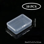 Mini Plastic Rectangular Storage Box Translucent Packing Box Dustproof Durable Strong Jewelry Case Container Home Storage