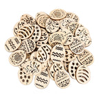 25/50Pcs Easter Eggs Wooden DIY Craft Hanging Ornaments Hollowed Wood Chips Happy Easter Party Decorations For Home Kids Gift Lootquake LLC