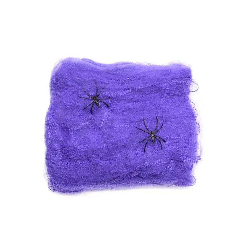 Halloween Decorations Artificial Spider Web Stretchy Cobweb Scary Party Halloween Decoration for Bar Haunted House Scene Props Lootquake LLC