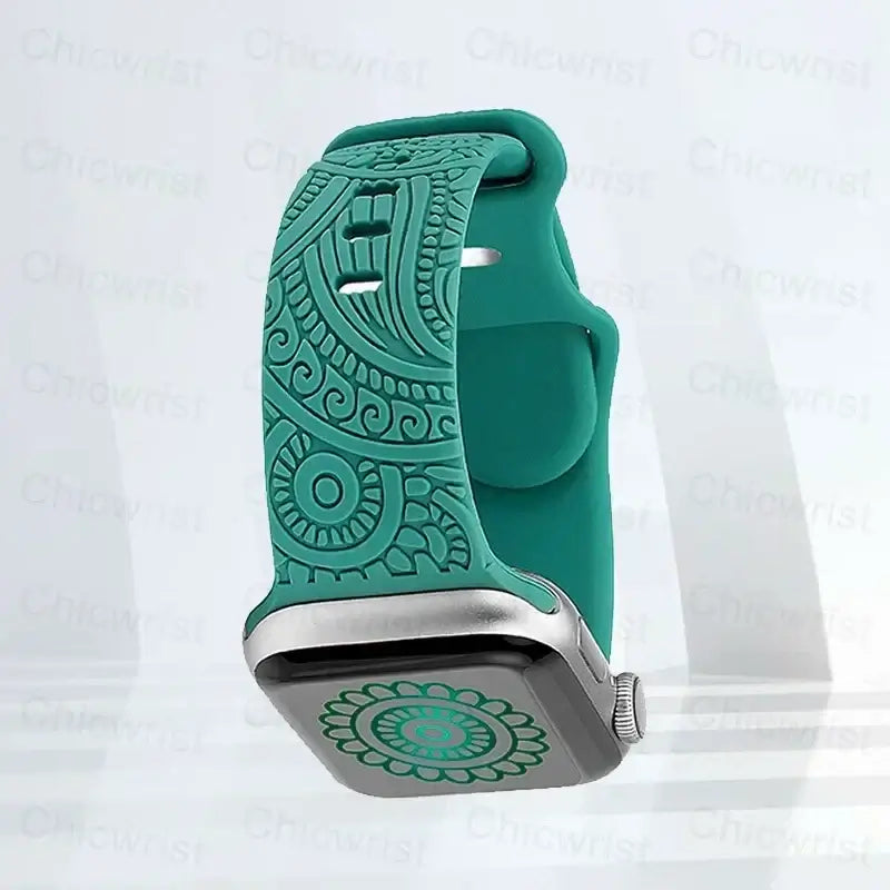 Apple Watch Silicone Strap - Stylish, Engraved Design - SJB-DIAMOND ELITES
