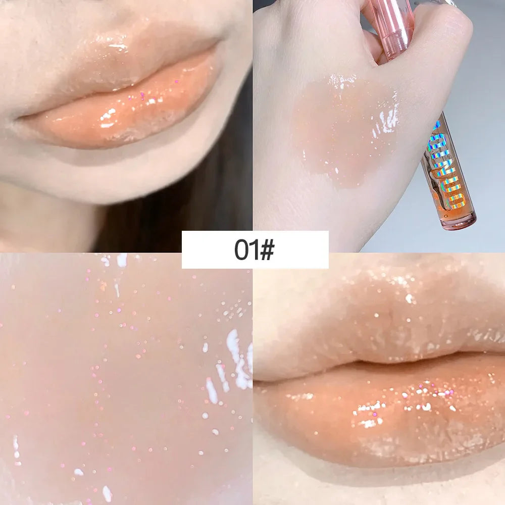 4 PCS Water-gloss Mirror Jelly Lip Gloss Moisturizes Lips Shimmers With Fine Pearls Brightens Lip Color Lootquake LLC