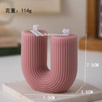 U Shaped Candle Scented Candles Ribbed Aesthetic Home Decorative Candles Smokeless Personalized Candles Guest Gift Lot Lootquake LLC