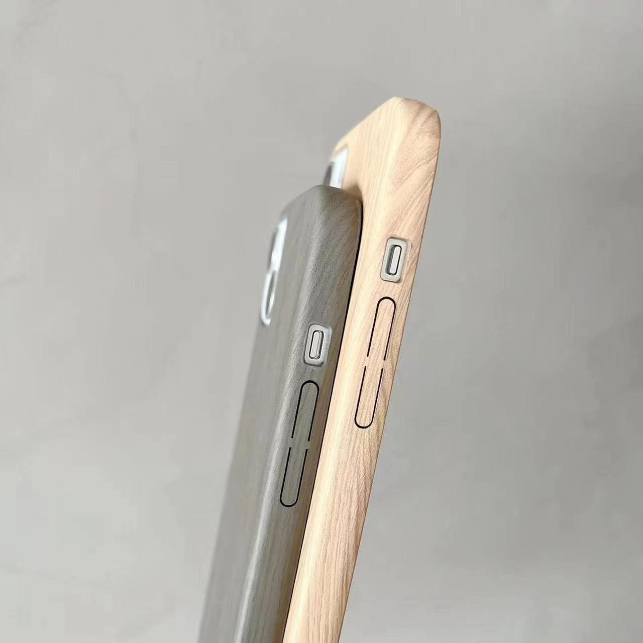 Luxury Wood Phone Case For iPhone 13 12 11 Pro X XS Max XR 8 7 Plus SE Retro Soft Wood Case Slim Hard Cover with Real Wooden Finish Protective Cover Stevvex