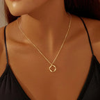 Layered Gold Necklaces for Women Stackable14K Gold Silver Plated Circle Paperclip Chain Pendant Choker Necklace Set For Woman
