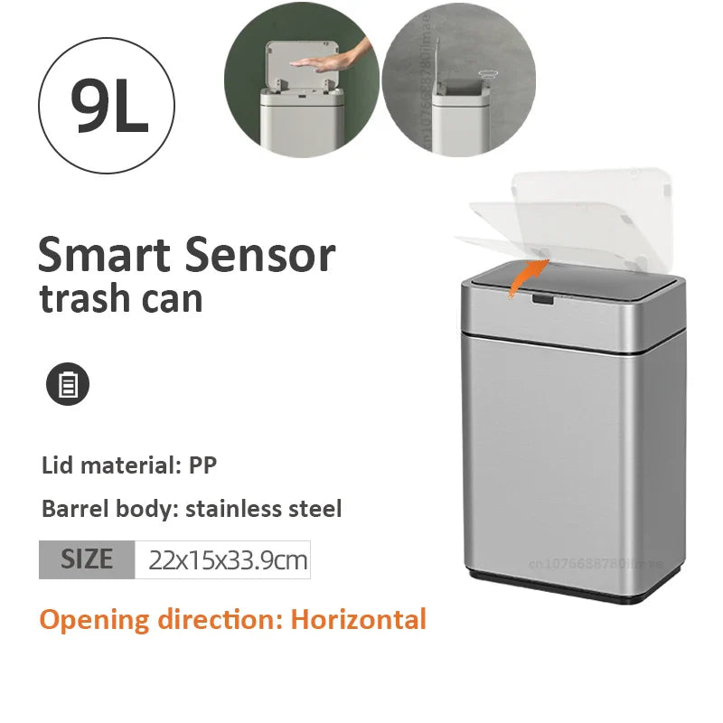 Trash Can Kitchen Sensor Recycle Bin Trash Can 20 Liters High Foot Wastebasket with Lid Dustbin Automatic Sensor Smart Trash Bin