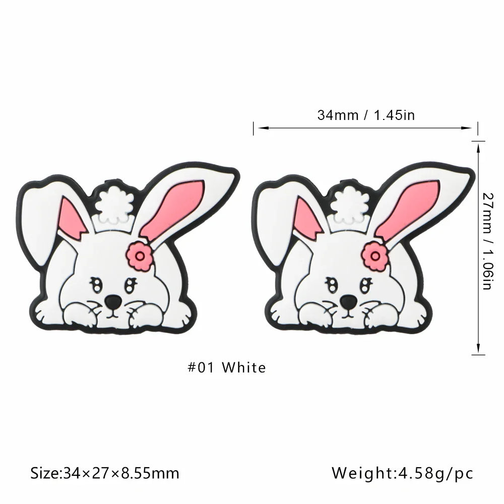 Kovict 5/10Pcs New Focal Silicone Beads Easter Series Bead For Jewelry Making DIY  KeyChain Bracelet Necklace Pen Accessories Lootquake LLC