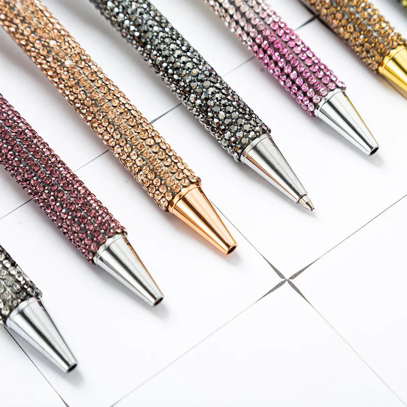 Press Metal Ballpoint Pens Diamond Multi-color Gift Pen Creative Office Supplies Lootquake LLC