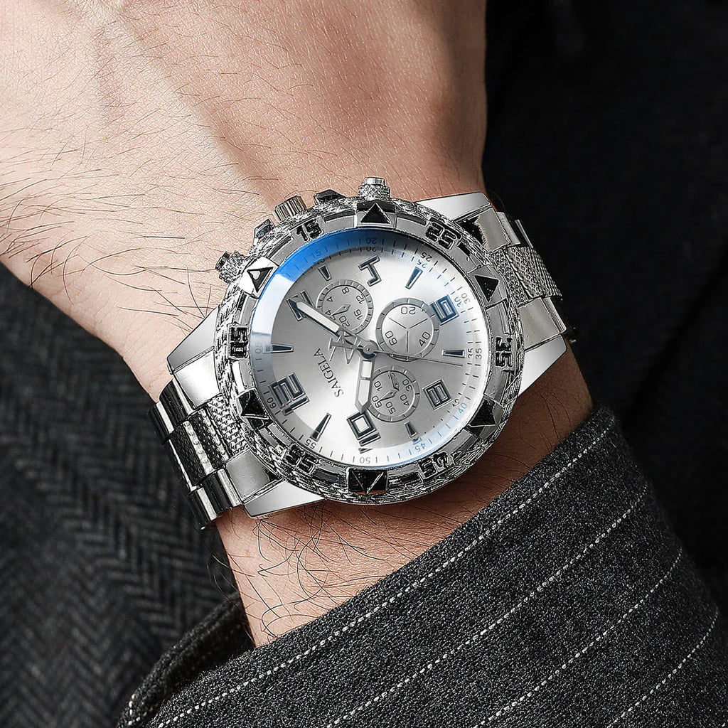 Men Business Watches Fashion Stainless Steel Band Male's Quartz Watch Lootquake LLC