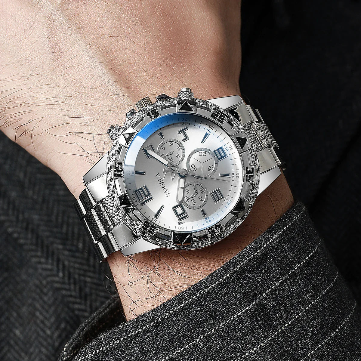 Men Business Watches Fashion Stainless Steel Band Male's Quartz Watch Lootquake LLC