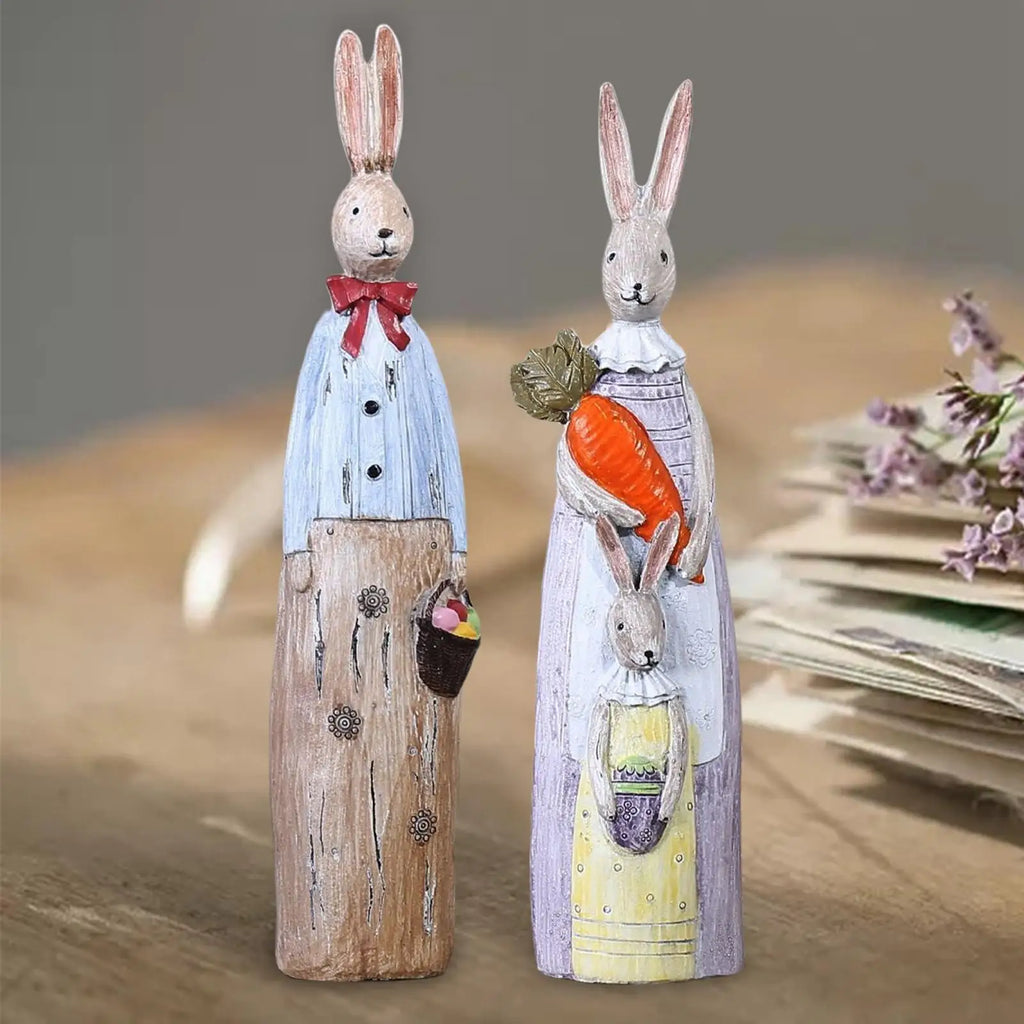 Cute Rabbit Statue Home Decor Bunny Easter Party Supplies Wedding Gift Craft Animal Bookshelf Bunny Sculpture Easter Decor