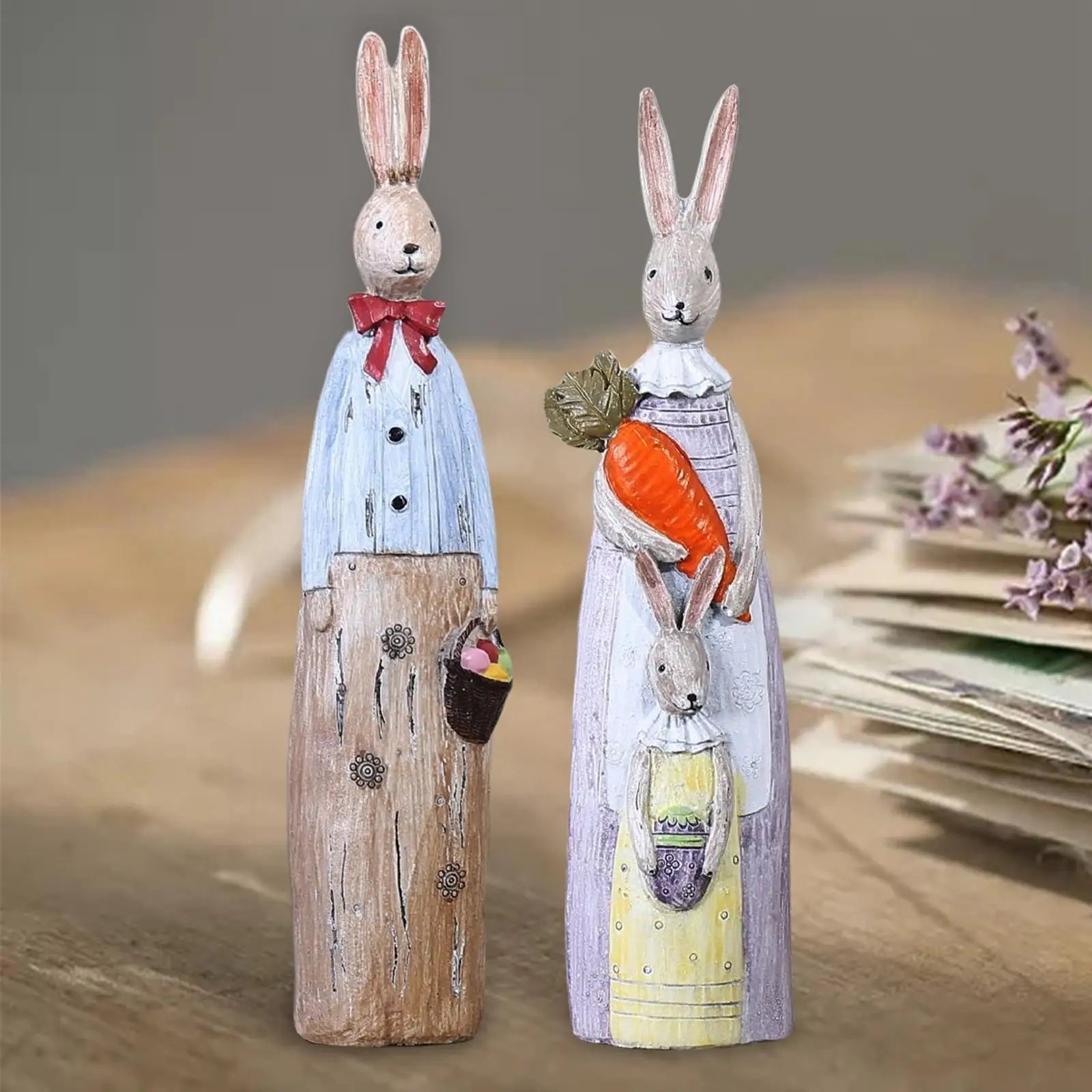 Cute Rabbit Statue Home Decor Bunny Easter Party Supplies Wedding Gift Craft Animal Bookshelf Bunny Sculpture Easter Decor