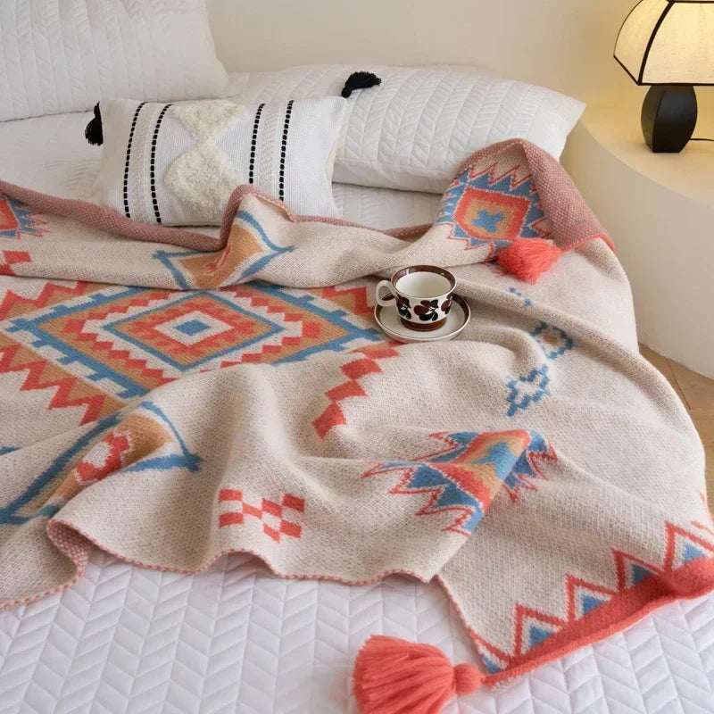 Bohemian Blanket Soft Sofa Cover Summer Blanket Office Nap Blankets Air Conditioning Blankets Knit Blanket For Travel Lootquake LLC