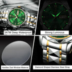 POEDAGAR Business Men's Watch Waterproof Luminous Stainless Steel Date Week Watches For Man Fashion Luxury Quartz Men Wristwatch