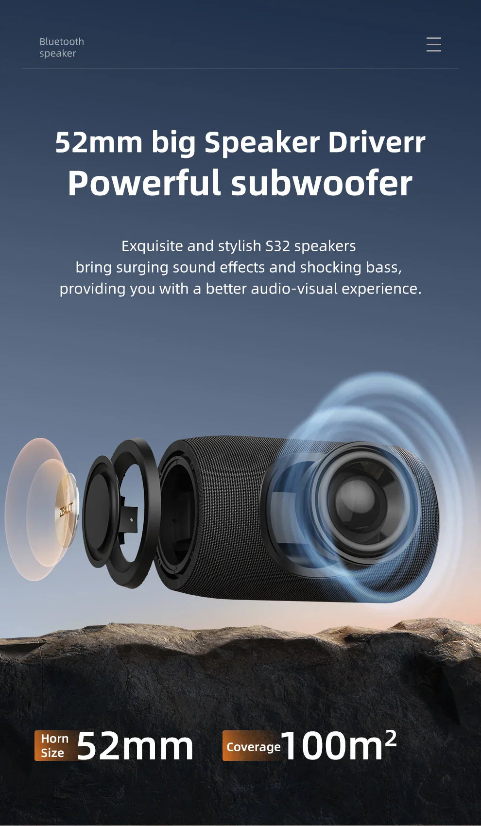 Subwoofer Bluetooth Speaker Portable Mini Wireless Woofer Small Waterproof AUX PC Computer Powerful Sound Box Music Caixa De Som Lootquake LLC