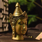 Retro Zen Buddha Statue Meditation Tathagata Monks Tibetan Buddhism Head Sculpture Home Living Room Resin Crafts Ornament
