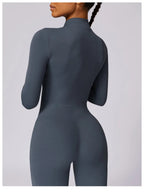 Yoga Jumpsuit Long Sleeved Zipper Rompers THRIXINE