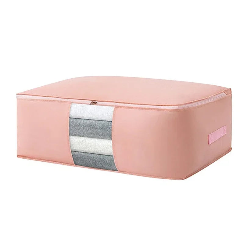 Foldable Storage Bag Non-Woven Clothing Organizer Wardrobe Closet Clothes Organizer Pillow Quilt Blanket Home Storage Bags Lootquake LLC